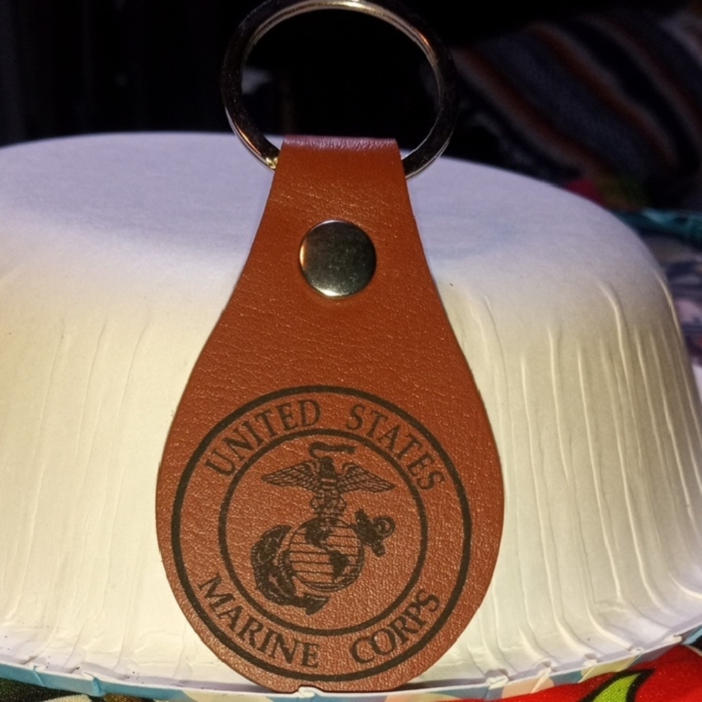 United States Marine Corps Leather Keychain